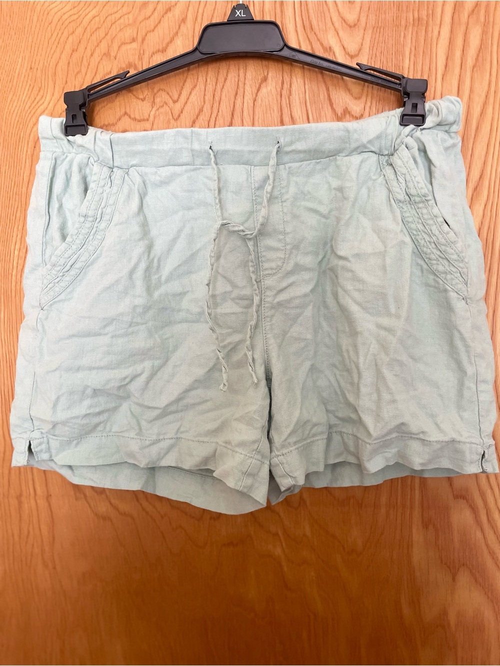 Briggs New York Light Mint High Waist Drawstring Shorts